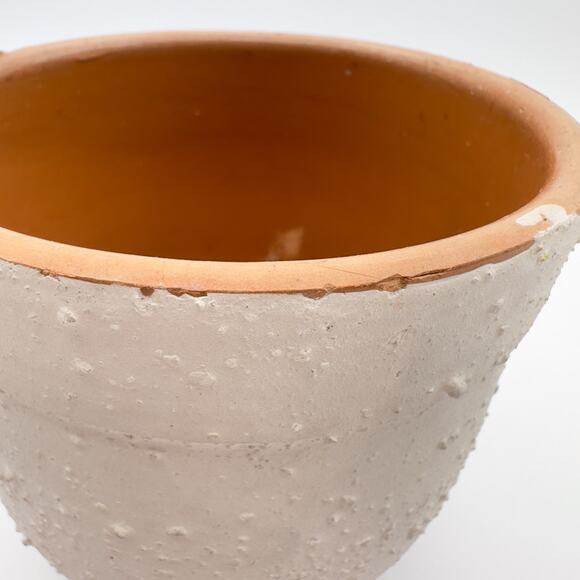 Florence Italy Vintage Mod White Footed Planter Flower Pot Contrasting Finish - Picture 7 of 13